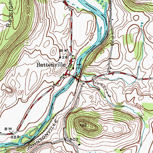 Topographic Map of Batten - Dugan Road Bridge, NY