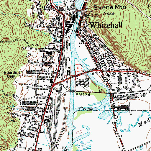 Topographic Map of Champlain Canal Bridge, NY