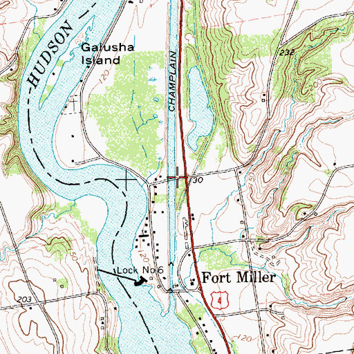 Topographic Map of Fort Miller Road Bridge, NY