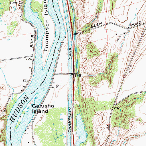 Topographic Map of North River Road Bridge, NY