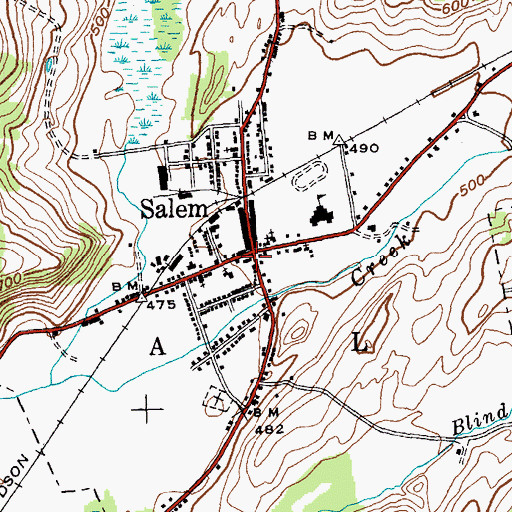 Topographic Map of Bancroft Public Library, NY