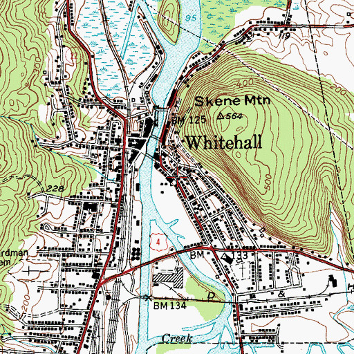 Topographic Map of Whitehall Free Library, NY