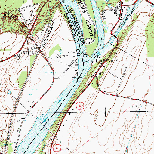 Topographic Map of West River Road Marina, NY