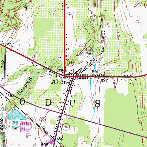 Topographic Map of Alton Post Office, NY