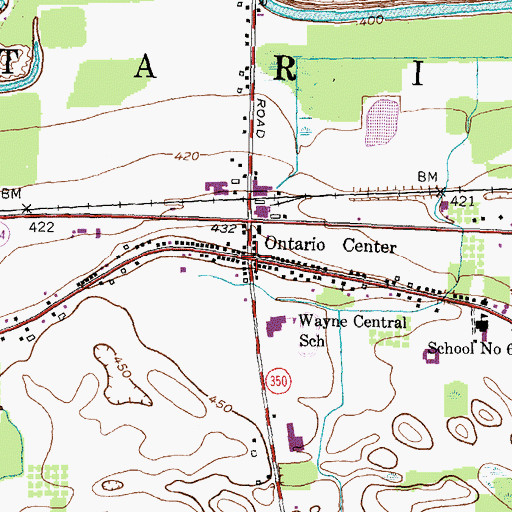 Topographic Map of Ontario Center Post Office, NY
