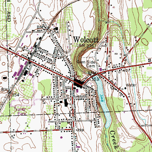 Topographic Map of Wolcott Post Office, NY