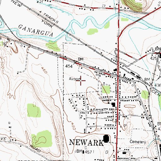 Topographic Map of Newark - Wayne Community Hospital, NY