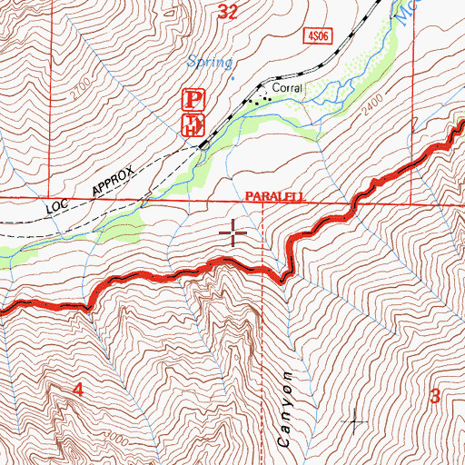 Topographic Map of Esha Canyon, CA