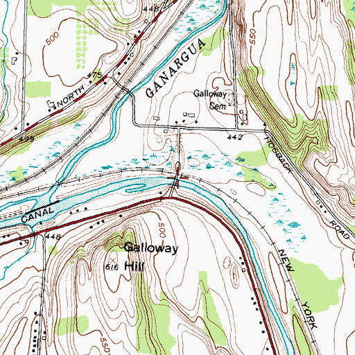 Topographic Map of Galloway Road Bridge, NY