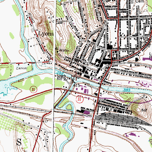 Topographic Map of Leach Street Bridge, NY