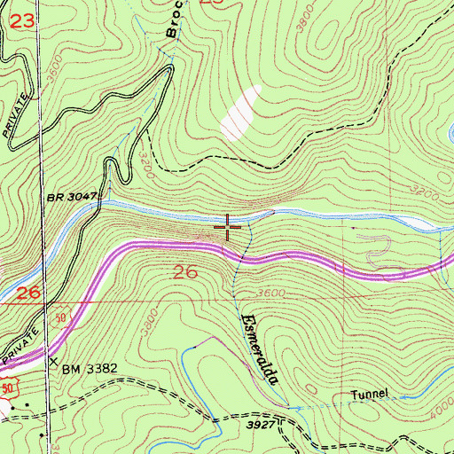 Topographic Map of Esmeralda Creek, CA
