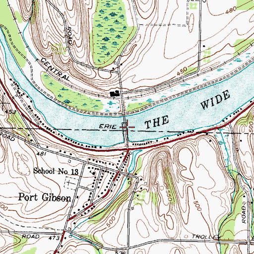 Topographic Map of Port Gibson Road Bridge, NY
