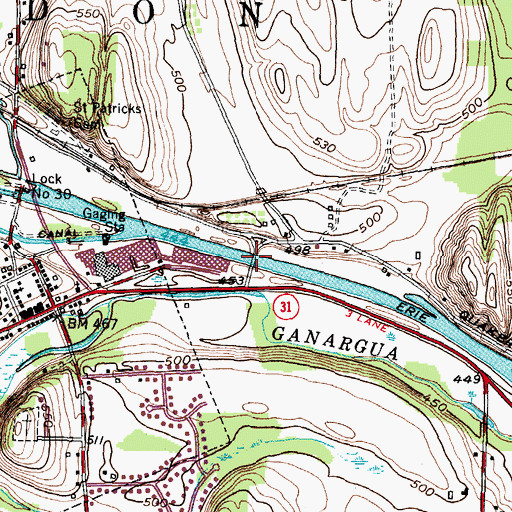 Topographic Map of Quaker Road Bridge, NY