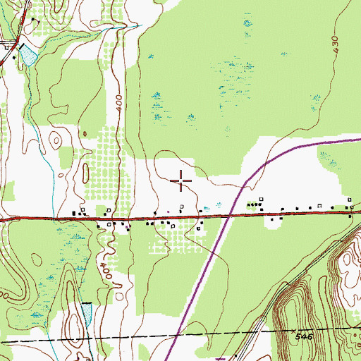 Topographic Map of Cherry Grove Campground, NY