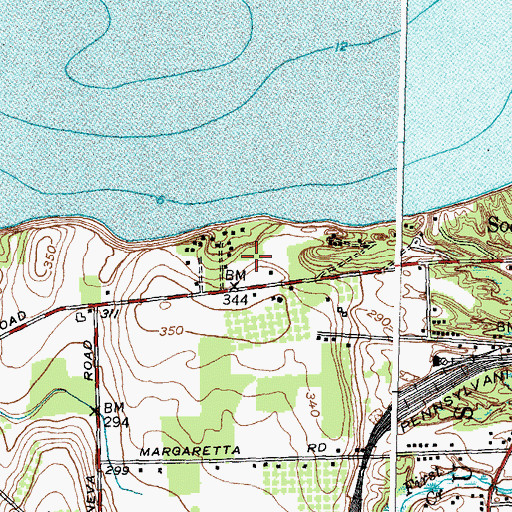 Topographic Map of South Shore Recreational Vehicle Park, NY