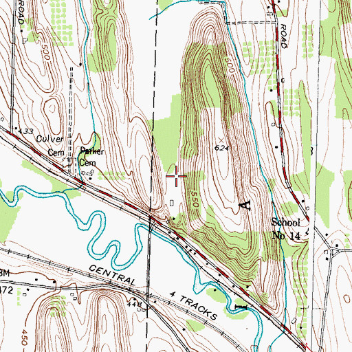 Topographic Map of Taranwould Golf Course, NY