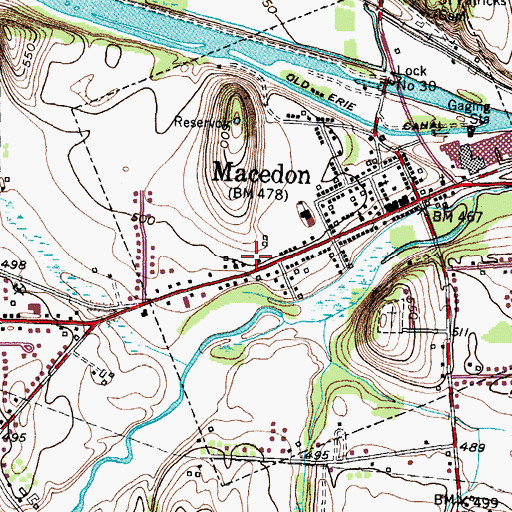 Topographic Map of Macedon Public Library, NY