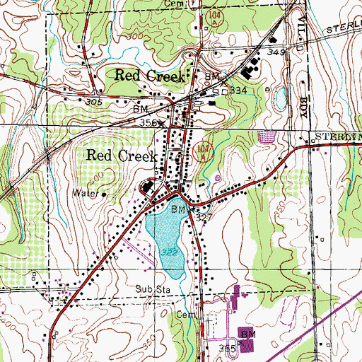 Topographic Map of Red Creek Free Library, NY