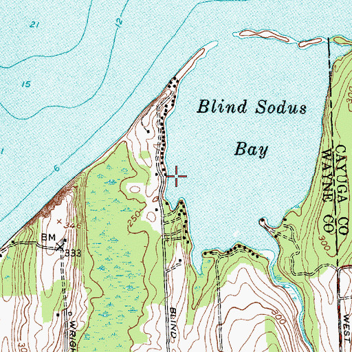 Topographic Map of Holiday Harbor Marina, NY