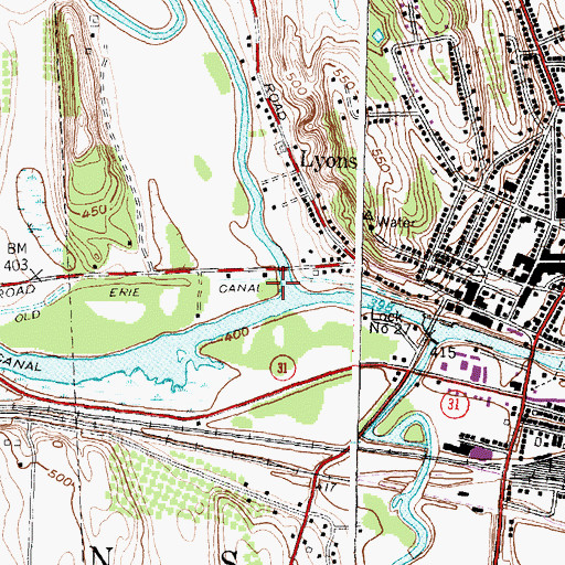 Topographic Map of Miller's Marina, NY