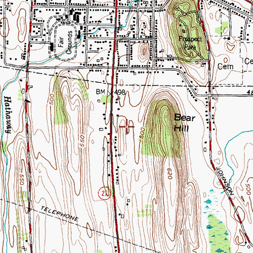 Topographic Map of Palmyra Town Hall, NY