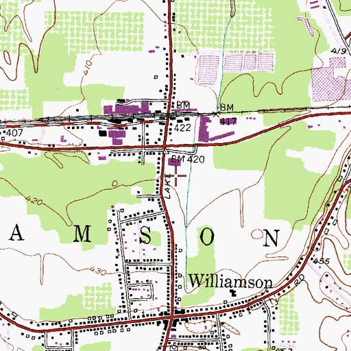 Topographic Map of Williamson Town Hall, NY