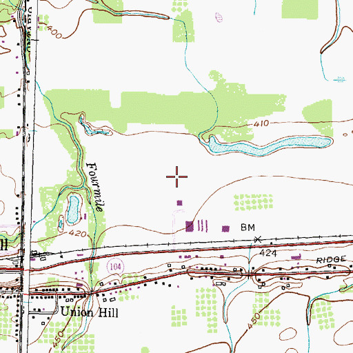 Topographic Map of Beh Industrial Park, NY