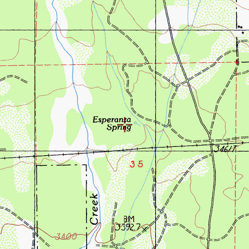Topographic Map of Esperanza Spring, CA