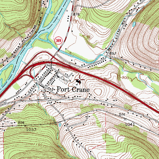 Topographic Map of Fenton Town Hall, NY