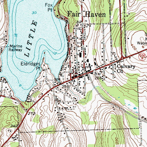 Topographic Map of Fair Haven Post Office, NY