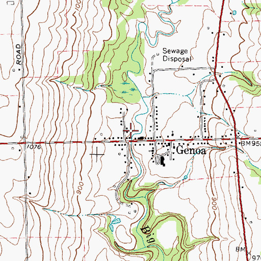 Topographic Map of Genoa Post Office, NY