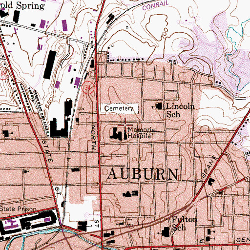 Topographic Map of Finger Lakes Center for Living, NY