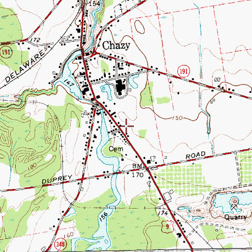 Topographic Map of Chazy Post Office, NY