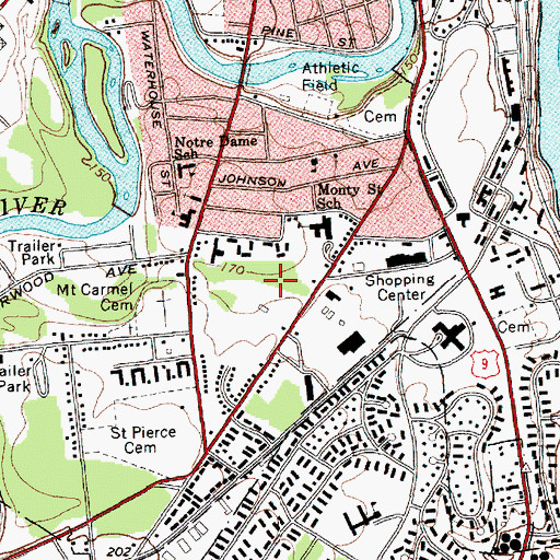 Topographic Map of Clinton County Nursing Home, NY