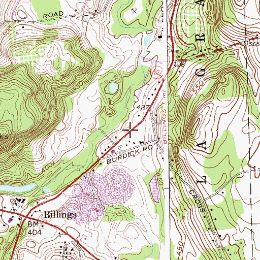 Topographic Map of Billings Post Office, NY