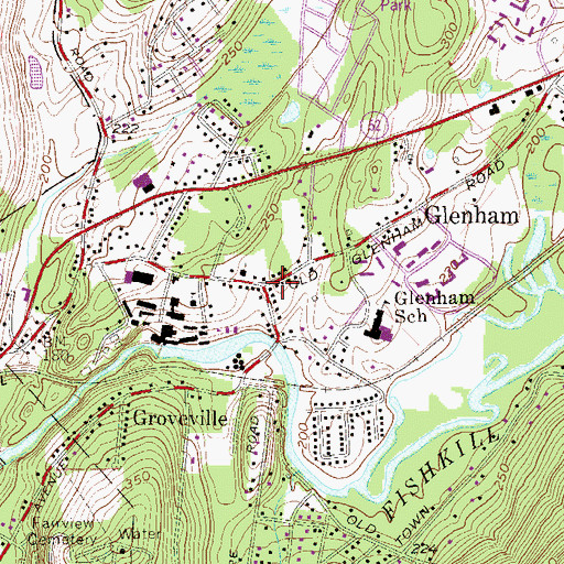 Topographic Map of Glenham Post Office, NY