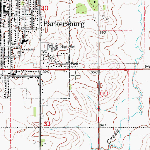 Topographic Map of Parkersburg Ambulance Service, IA