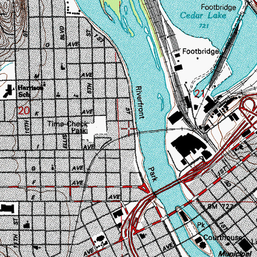 Topographic Map of Southeast Iowa Ambulance Service Incorporated Cedar Rapids, IA
