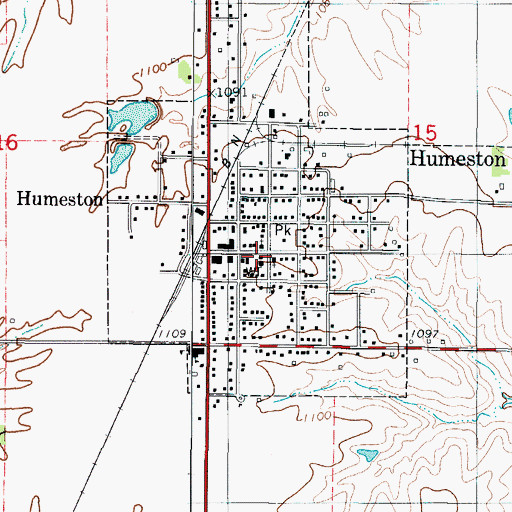Topographic Map of Humeston First Responders, IA
