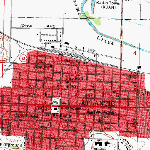 Topographic Map of Medivac Ambulance, IA