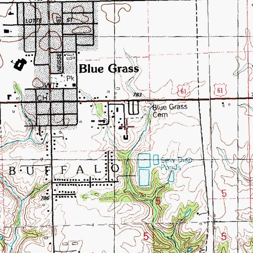 Topographic Map of Buffalo Volunteer Ambulance Service, IA