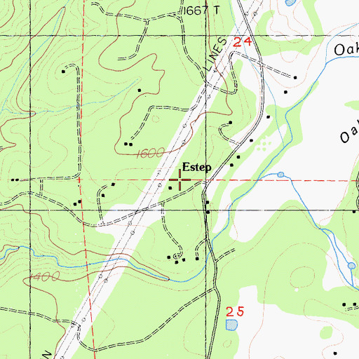 Topographic Map of Estep, CA