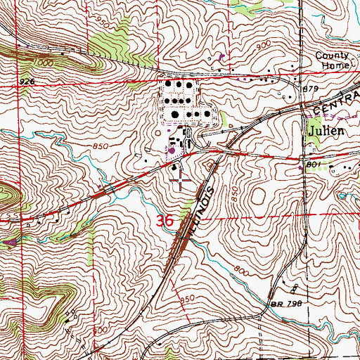 Topographic Map of Paramount Emergency Medical Services Station 1, IA