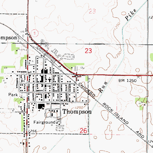 Topographic Map of Thompson Rescue Unit, IA