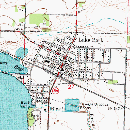 Topographic Map of Lake Park Rescue, IA
