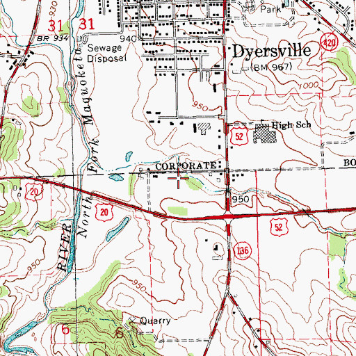 Topographic Map of Bi - County Ambulance Incorporated, IA