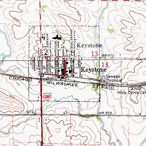 Topographic Map of Keystone First Responders, IA