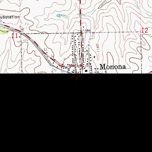 Topographic Map of Monona - Farmersburg - Luana Ambulance Service Incorporated, IA