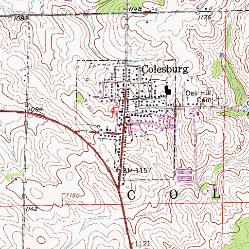 Topographic Map of Colesburg Ambulance Department, IA