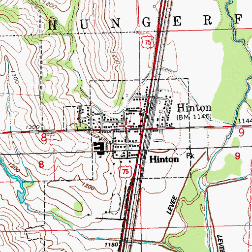 Topographic Map of Hinton Ambulance, IA